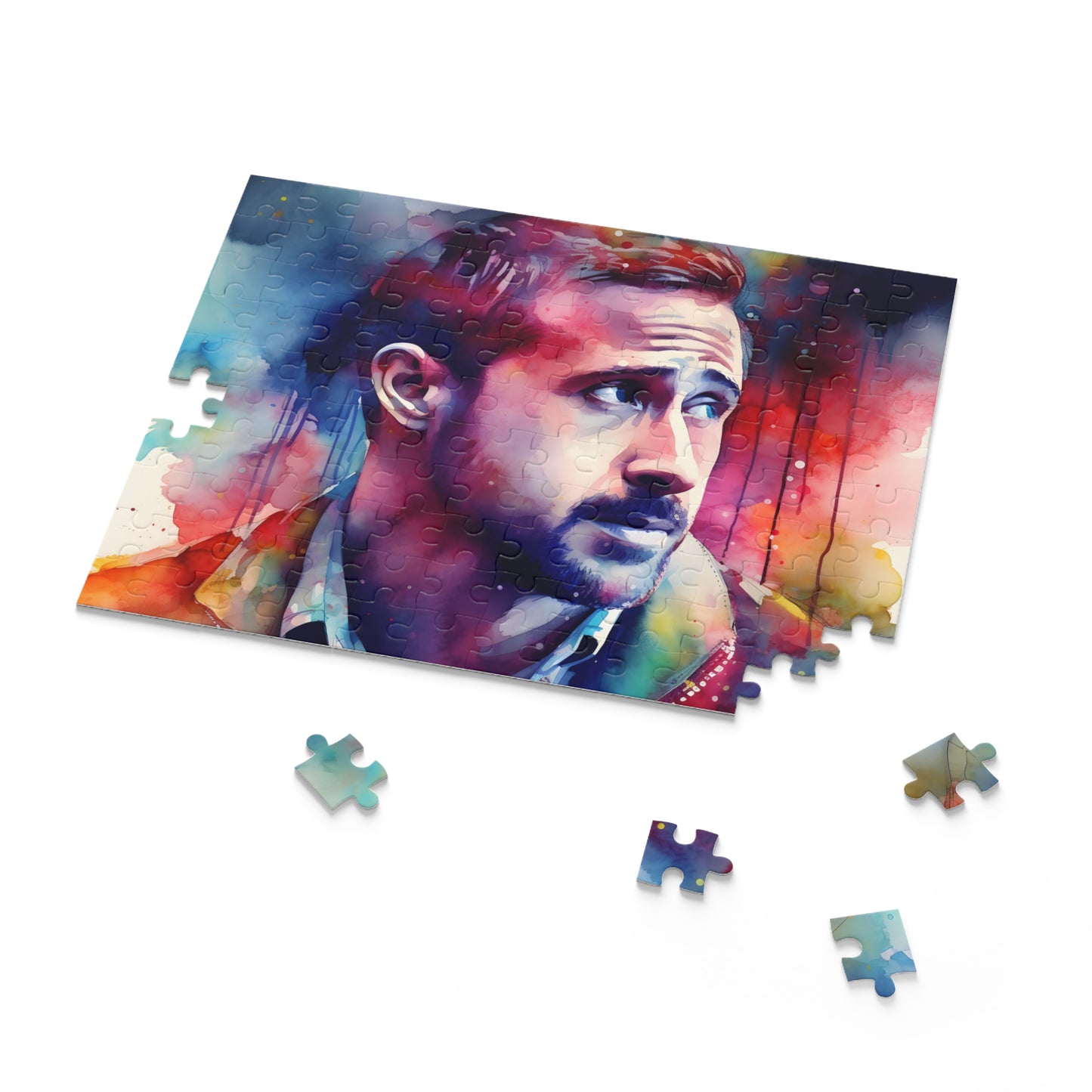 Ryan Gosling Neon Watercolors Puzzle