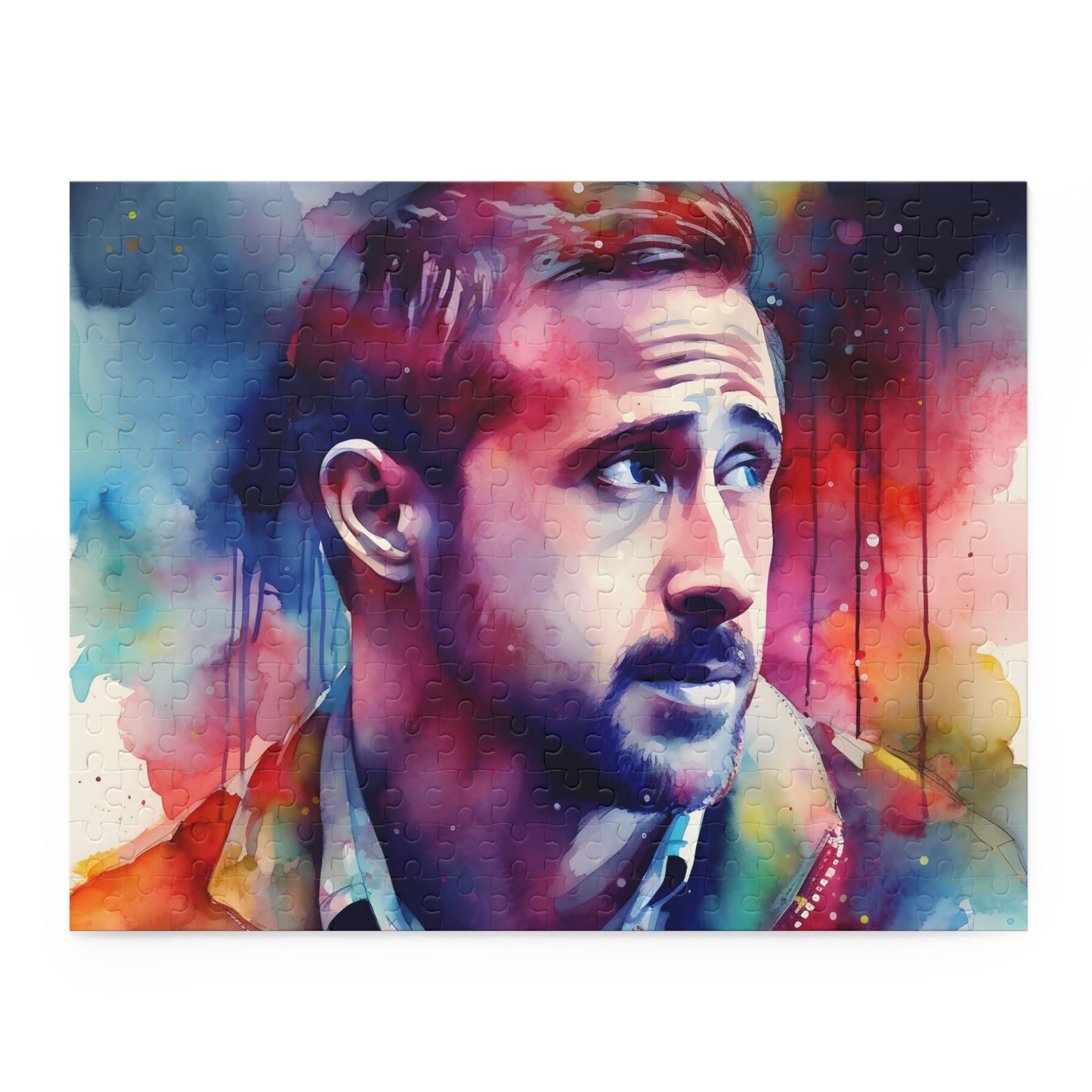 Ryan Gosling Neon Watercolors Puzzle