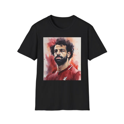 🎨 Pharaonic Flair: A Watercolor Masterpiece of Salah's Brilliance ⚽️🇪🇬 | T-Shirt | Cotton, Crew neck, DTG, Men's Clothing, Neck Labels, Regular fit, T-shirts, Women's Clothing | Prints with Passion