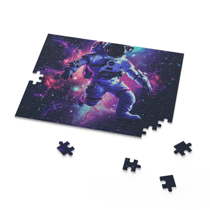 "Galactic astronaut jigsaw puzzle - Explore cosmos imagery in fun space-themed game"