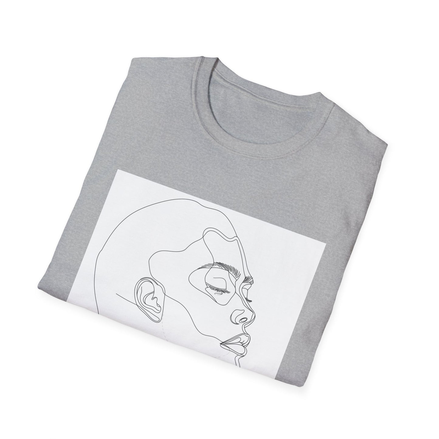 One Line Story: Minimalist Face Art T-Shirt