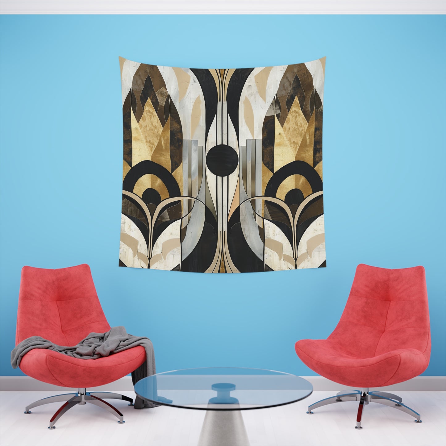 Deco Delight: An Abstract Tapestry | Wall Tapestry | All Over Print, AOP, Decor, Halloween, Home & Living, Home Decor, Indoor, Spring Essentials, Sublimation, Tapestry | Prints with Passion