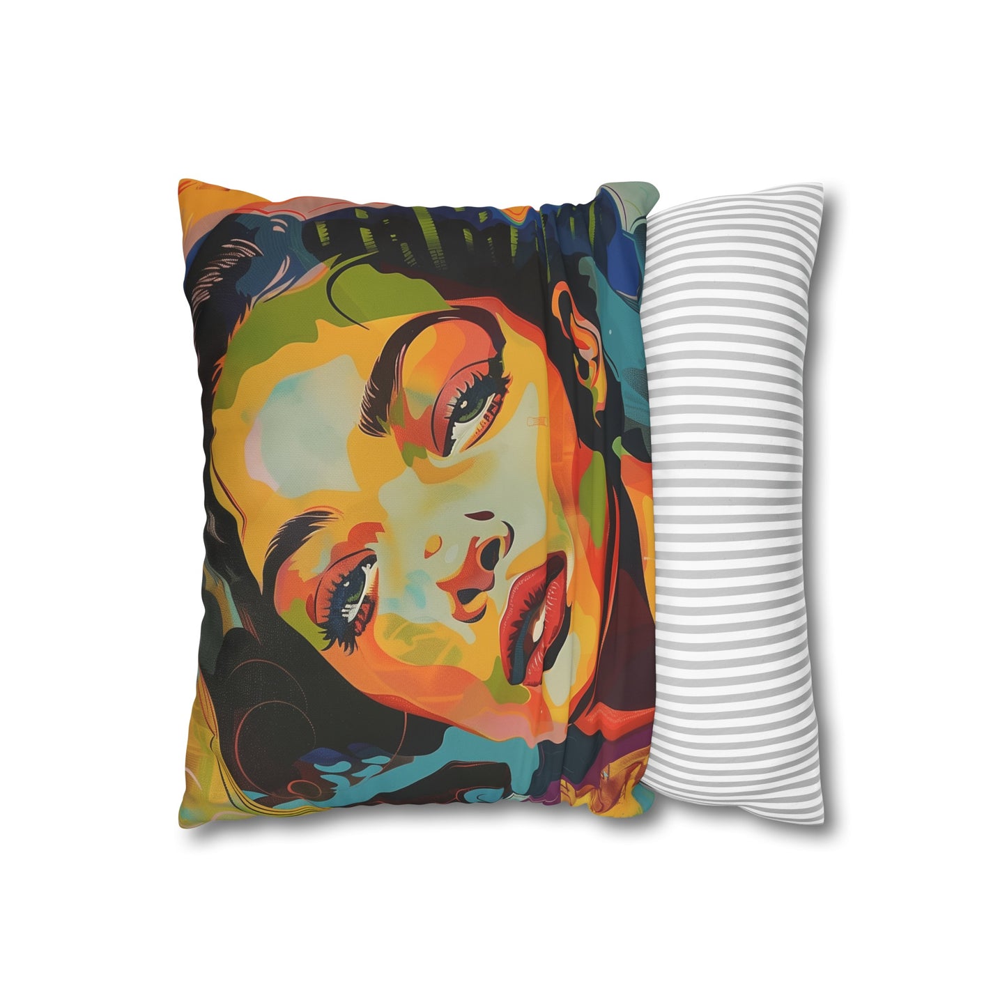 "Artistic Expression Pillowcase - Vibrant Pop Art Design, High-Quality Material, Perfect for All Seasons"