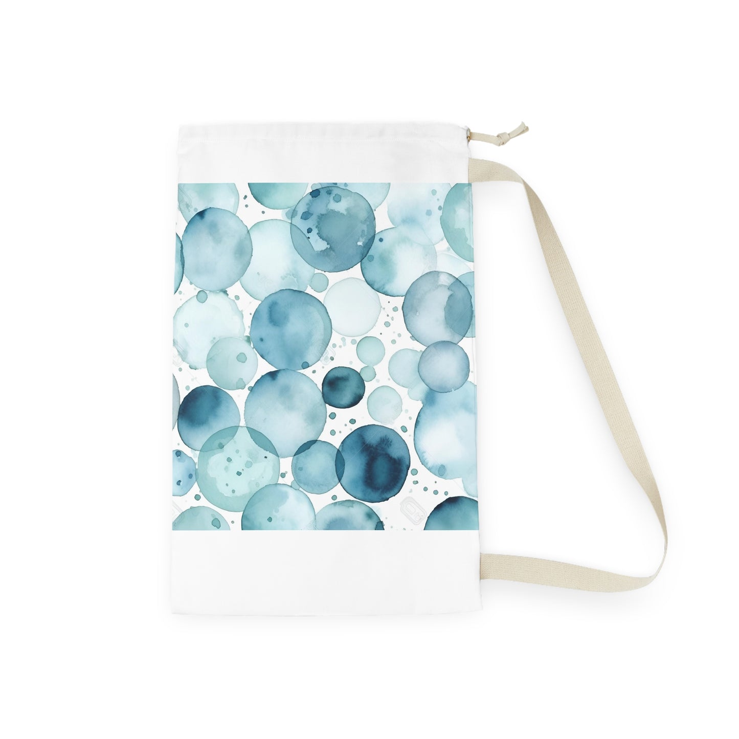 "Crystal Clear Eyes Laundry Bag with mesmerizing ice blue watercolor eyes pattern - stylish laundry organization"