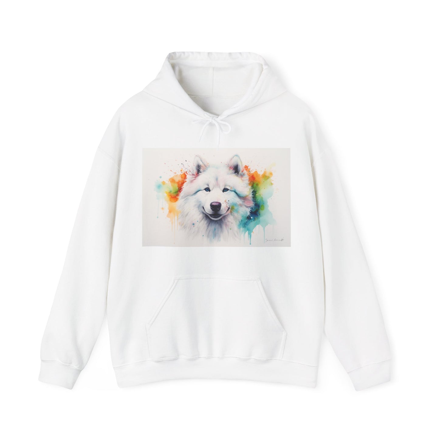 Smiling Samoyed Watercolor Hoodie