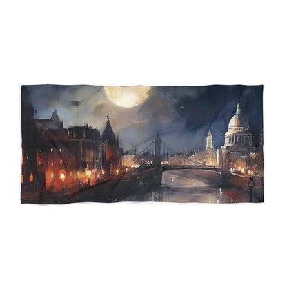 making it perfect for your beach or pool days. Add a touch of urban charm to your relaxation time with this London cityscape beach towel. Enhance your beach experience with the captivating London Night Sky Towel design.