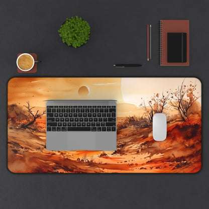 "Desert Oasis Desk Mat - Enhance productivity with stunning landscape design"