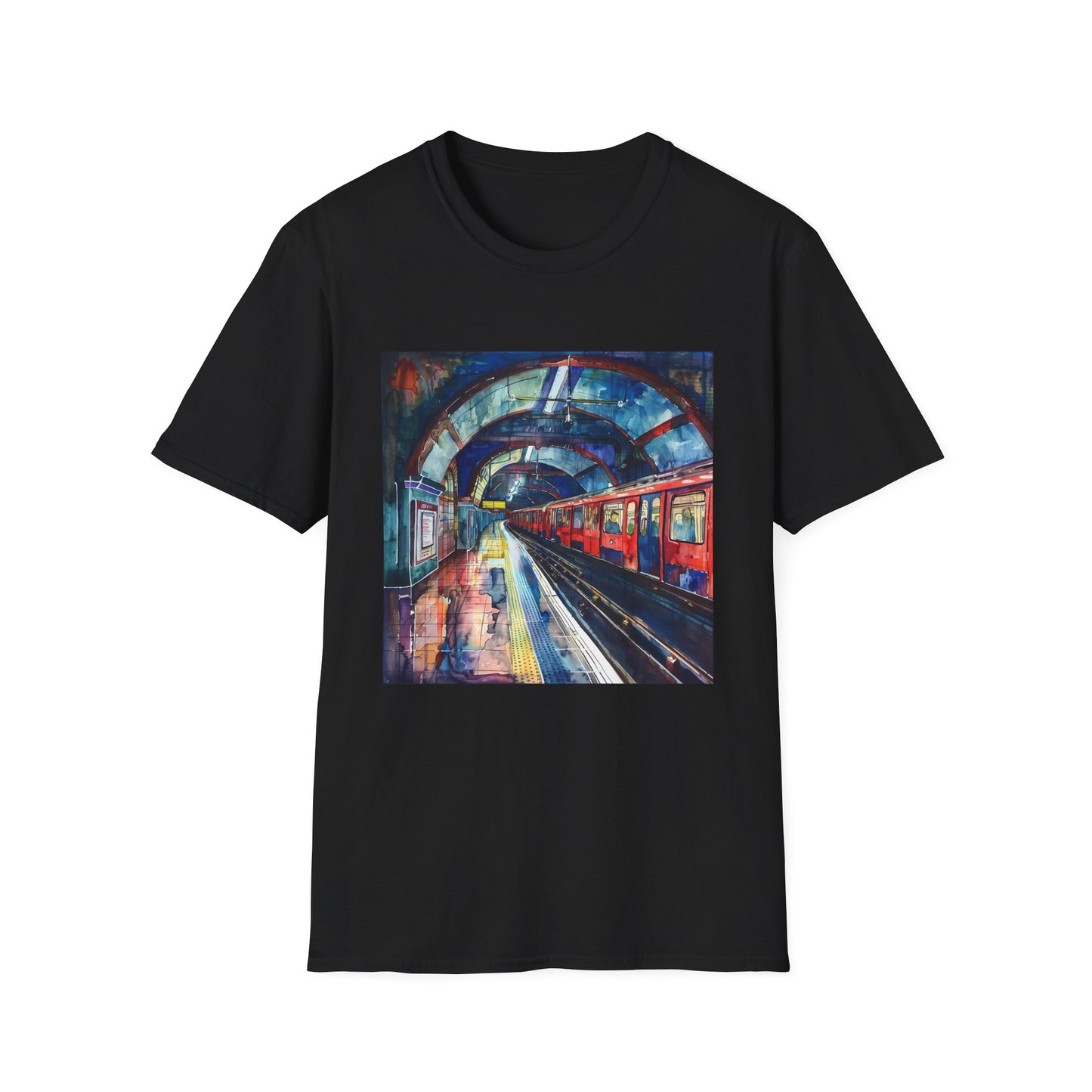 ## London's Hidden Depths: The Tube Watercolor T-shirt