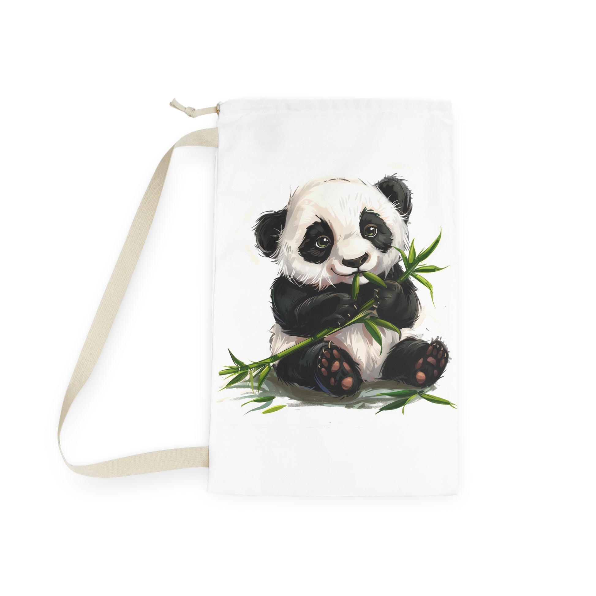 Adorable Panda Bamboo Laundry Bag for Stylish Laundry Organization. Perfect for Adding Fun to Laundry Routine.