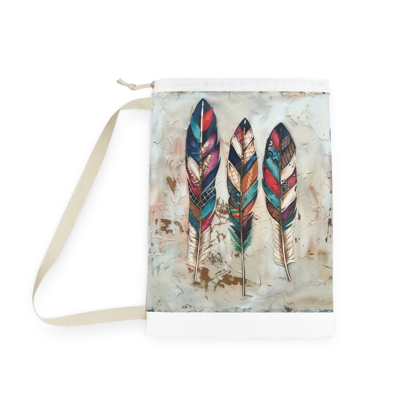 Boho Feather Laundry Bag - Stylish and Organized Laundry Solution