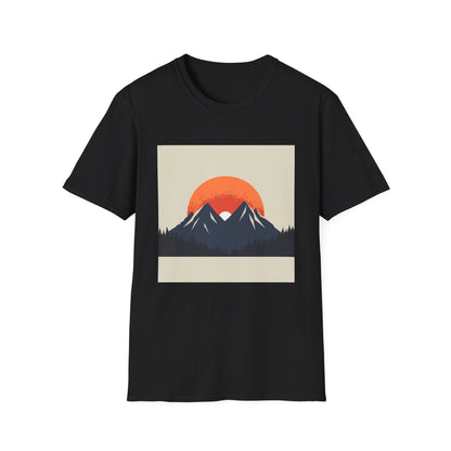 Peaks of Dawn: A Minimalist Sunrise | T-Shirt | DTG, Men's Clothing, Regular fit, T-Shirts, Unisex, Women's Clothing | Prints with Passion