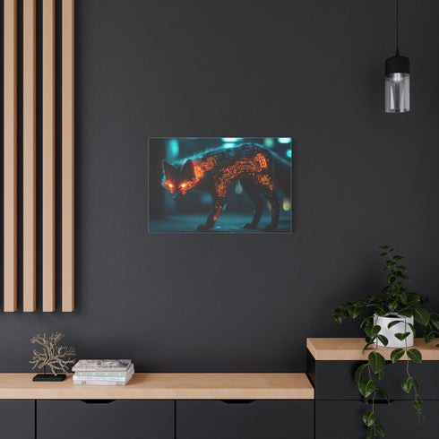Cyber Fox with Glowing Circuitry — Canvas Wall Art — Product Detail View 8