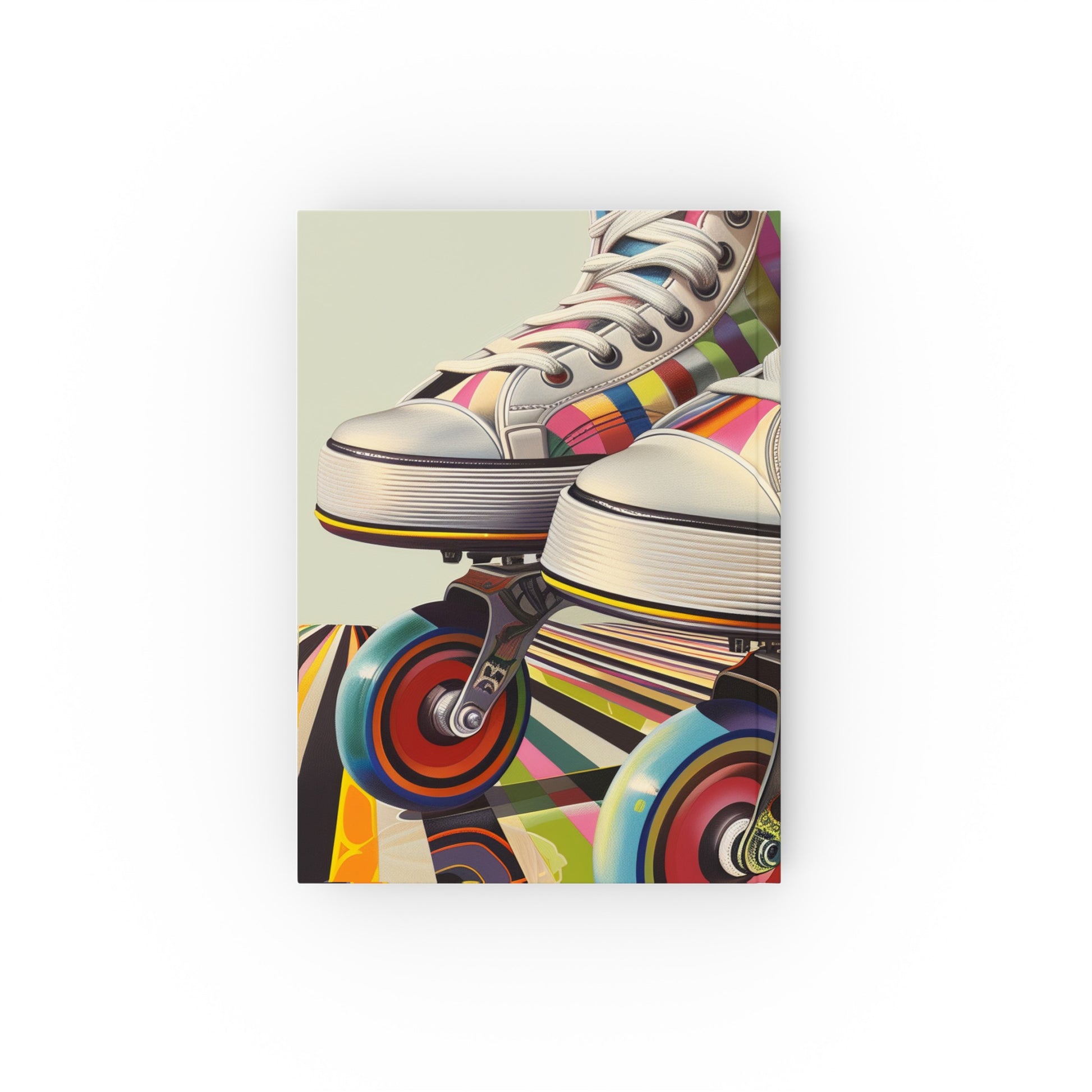 "Roll with It Retro Roller Skate Journal - Vibrant design, high-quality material, perfect for all seasons. Great gift!"