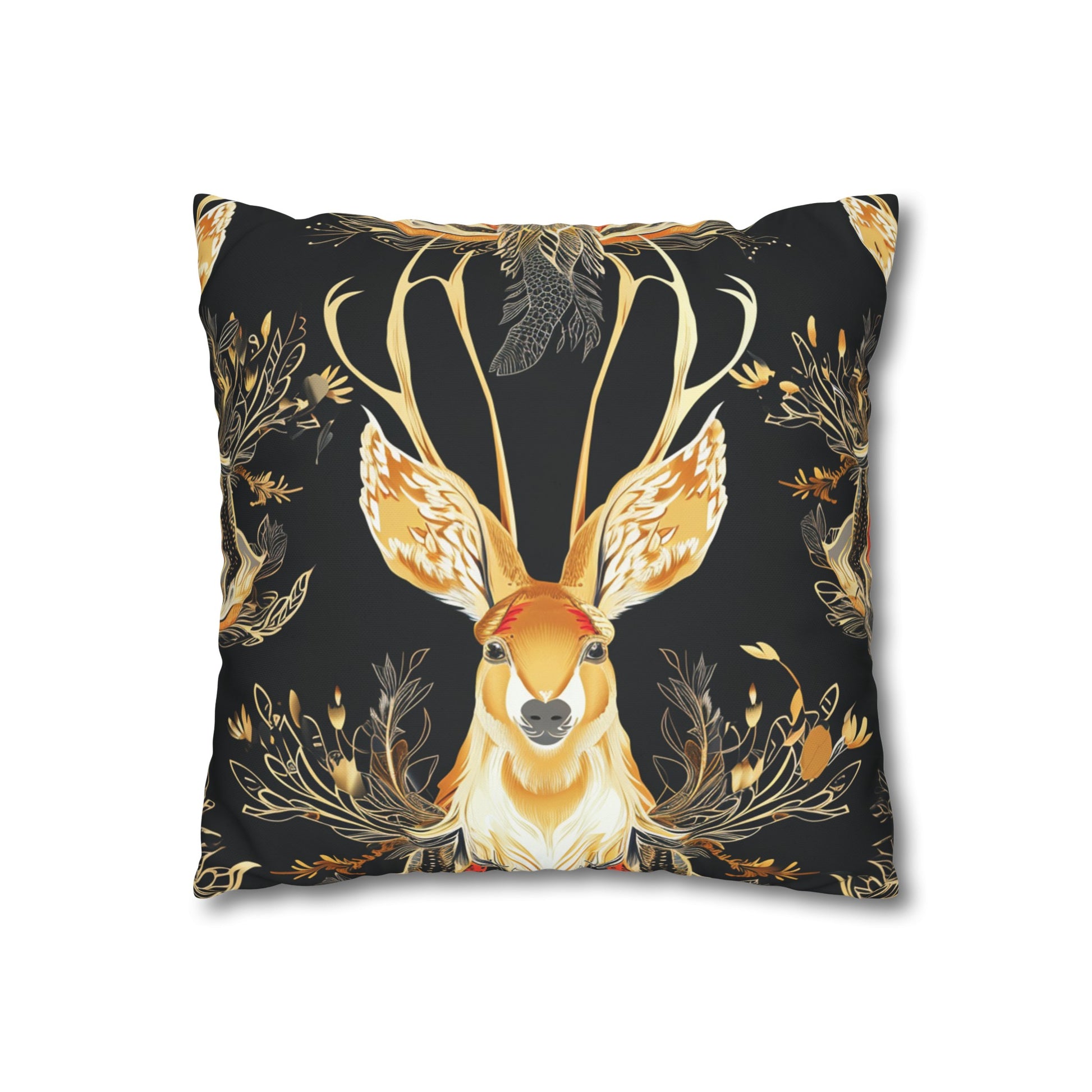 "Whimsical Jackalope Pillowcase - Playful design with mythical creatures, high-quality material, perfect for all seasons. Add charm to your bedroom decor!"