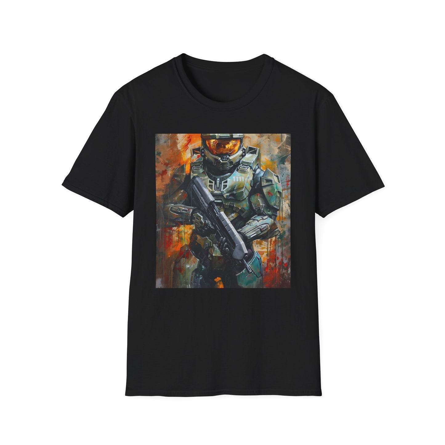 Spartan Strength: The Unstoppable Force of Master Chief | T-Shirt | Art, Character design, Fantasy, Gaming, Halo, Master Chief, Painting, Sci-fi, Video games, Xbox | Prints with Passion