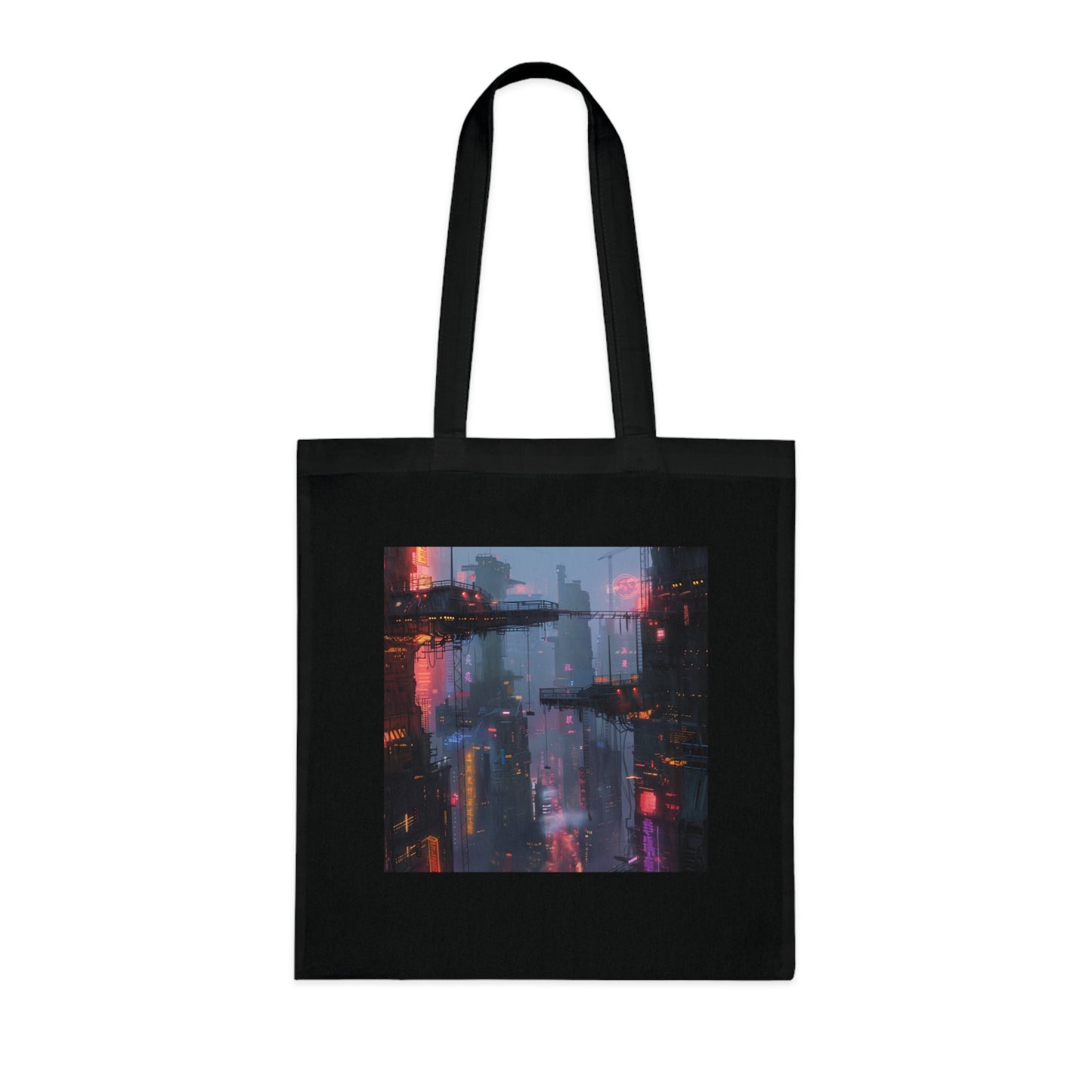 Neon City Lights Tote Bag