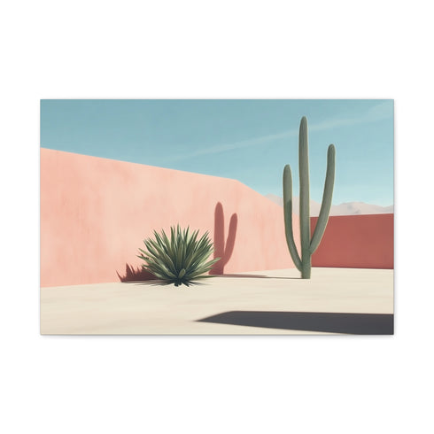 Minimal Desert Scene with Sharp Shadows — Canvas Wall Art — Front Gallery-Wrapped Canvas View