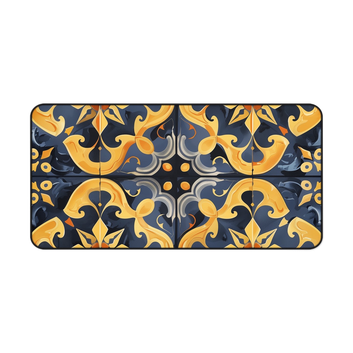 "Artisan Tiles Desk Mat - Elevate your workspace with elegant tile-inspired pattern"