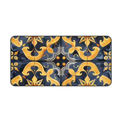 "Artisan Tiles Desk Mat - Elevate your workspace with elegant tile-inspired pattern"