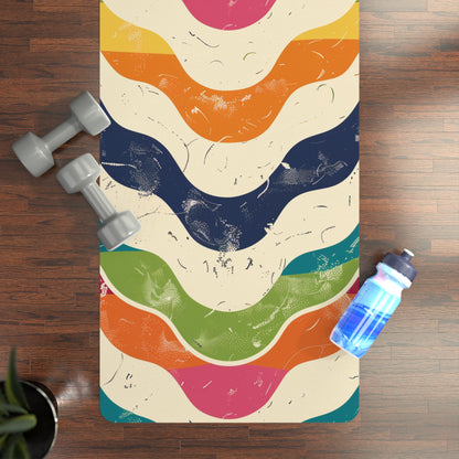 Retro Waves Yoga Mat: Vibrant, Seamless, Stylish