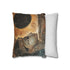Ancient Mural Glowing under Eclipse (Edition II) — 40×40 Cushion Cover — Sofa & Living Room Lifestyle View