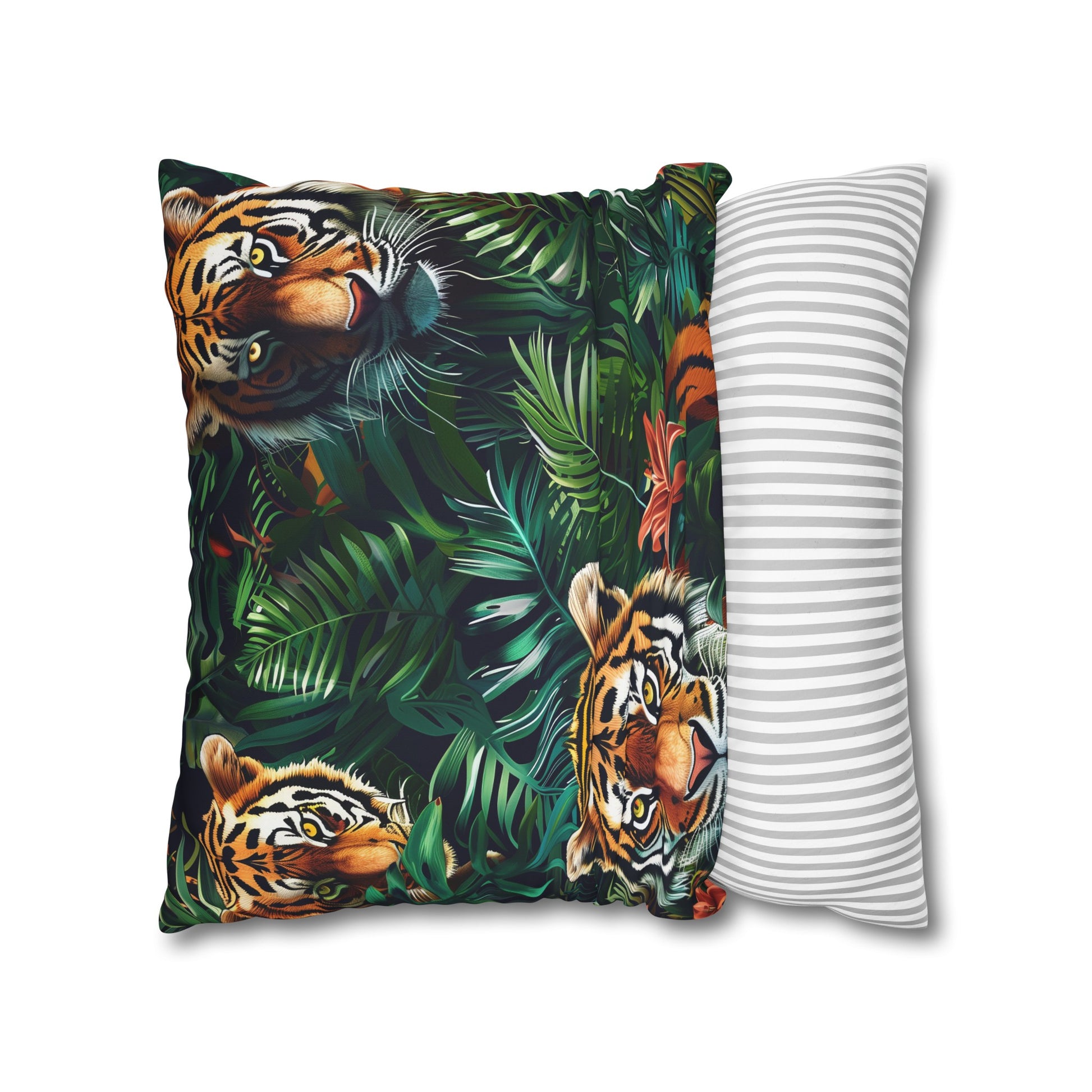 "Get cozy with Tiger Safari Pillow Case for a wild jungle vibe"