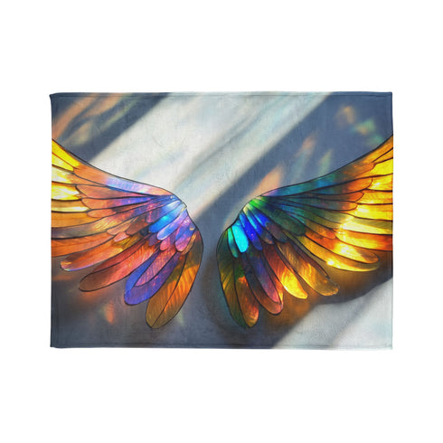 Solar Wings Casting Prism Shadows Plush Fleece Throw Blanket
