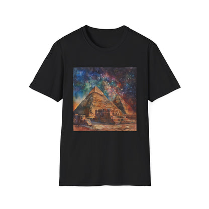 ## Timeless Treasures: The Egyptian Pyramids Watercolor T-shirt