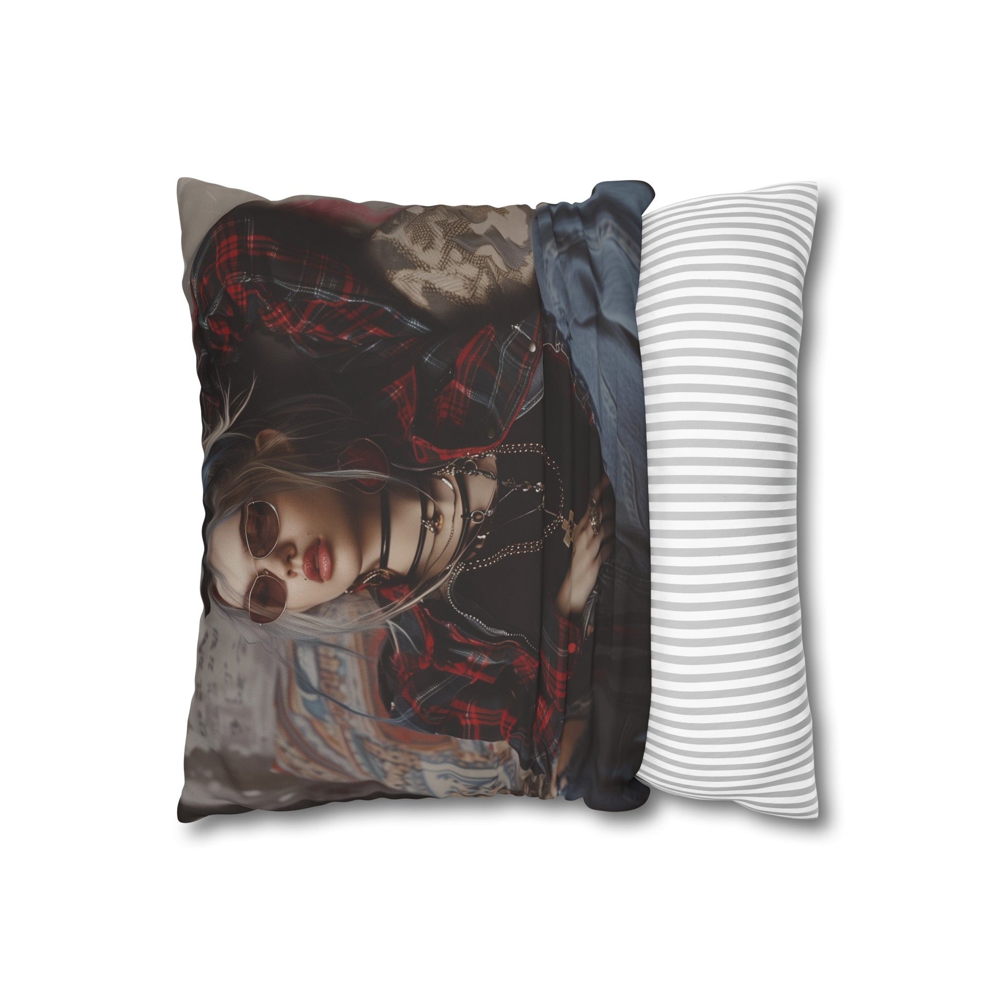 "Vintage Grunge Revival Pillowcase - Edgy 90s-inspired design for rebellious cool in your bedroom. High-quality & stylish, perfect for all seasons. Makes a great gift! Shop now."