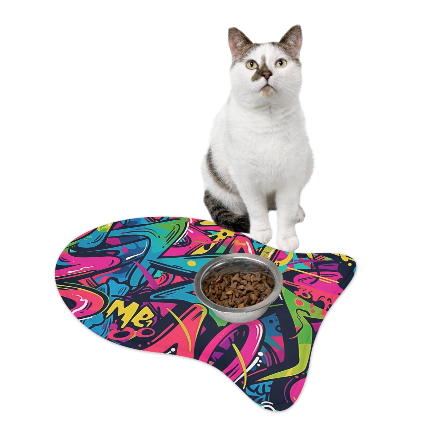 Neon Urban Graffiti Pet Mat