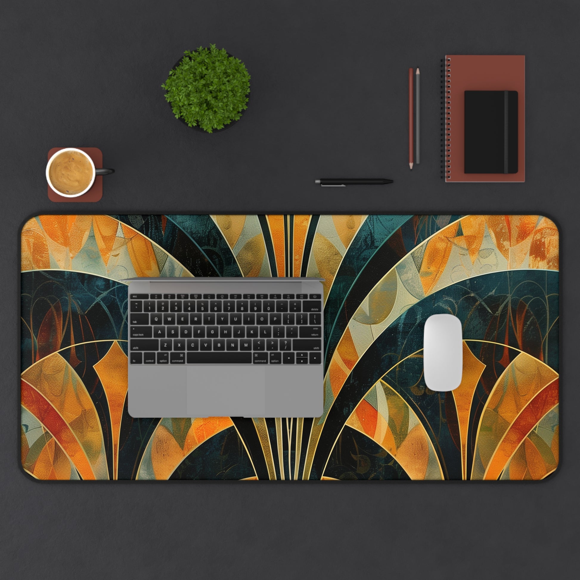 "Art Deco Desk Mat Collection: Elevate workspace with abstract patterns"