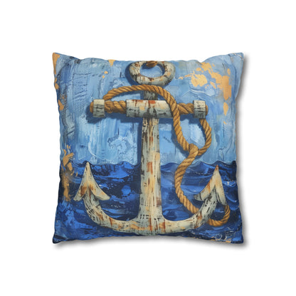 "Seafarer's Rest Pillowcase: Embrace nautical charm with anchor and rope design, perfect for all seasons. High-quality and stylish, makes a great gift. Shop now!"