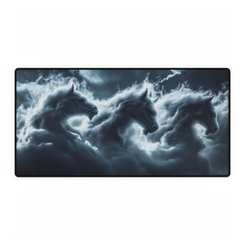 Storm Clouds Shaped Like Mythical Beasts — XL & XXL Desk Mat — Full Top-Down Artwork View