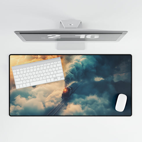 Train Riding Rails Through the Clouds — XL & XXL Desk Mat — Product Detail View 5
