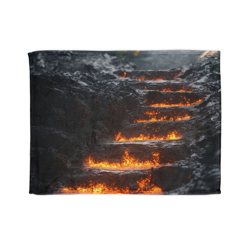 Lava Staircase in Frozen Jungle Plush Fleece Throw Blanket