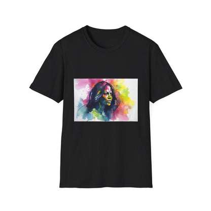 Beacon of Grace in Vibrant Hues | T-Shirt | Art, Fashion, Illustration, Michelle Obama, Neon Colors, Obama, Style, Trendy, Vibrant Colors, Watercolor | Prints with Passion