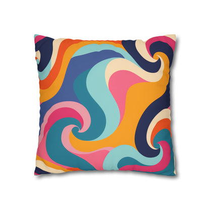 "Add retro flair to your bedding with our vibrant Retro Waves pillowcase set, featuring bold colors and seamless pattern design"