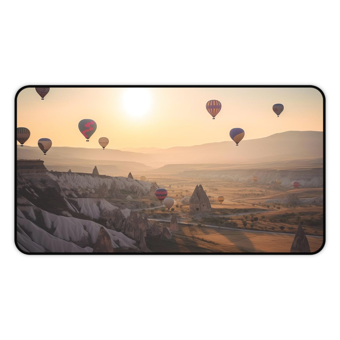 "Cappadocia Hot Air Balloons Desk Mat for Whimsical Workspace Decor"