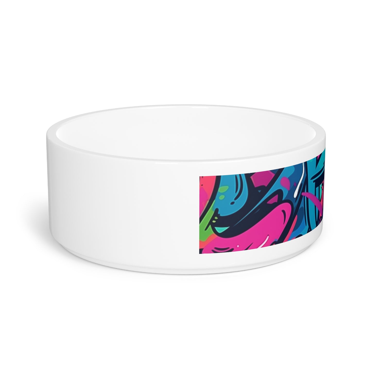 Neon Urban Graffiti Pet Bowl