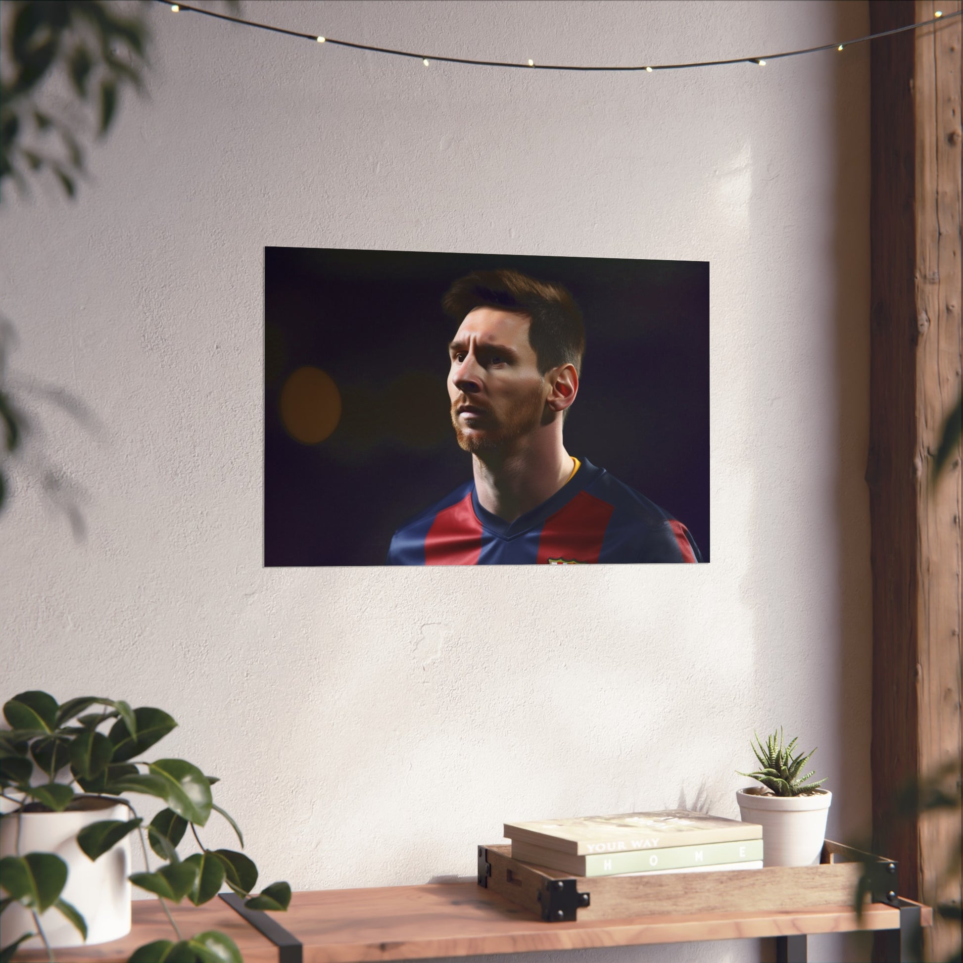 making it a perfect gift for fans. Adorn your walls with this iconic piece and celebrate the cultural impact of a true global icon like Messi. Available in a variety of sizes to suit any space.

Immerse yourself in the global phenomenon of Lionel Messi with our captivating watercolor poster. Each stroke of color captures the passion