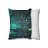 Rain Made of Binary Code (Edition II) — 40×40 Cushion Cover — Soft Brushed Fabric Texture Close-Up