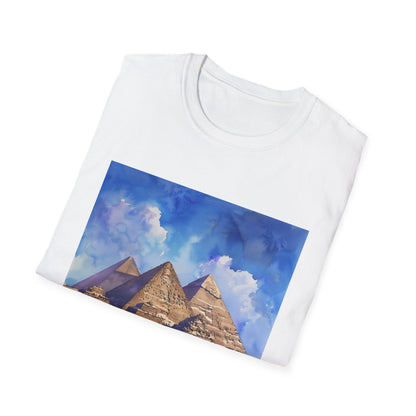 Ancient Wonders in Watercolor: The Egyptian Pyramids T-shirt