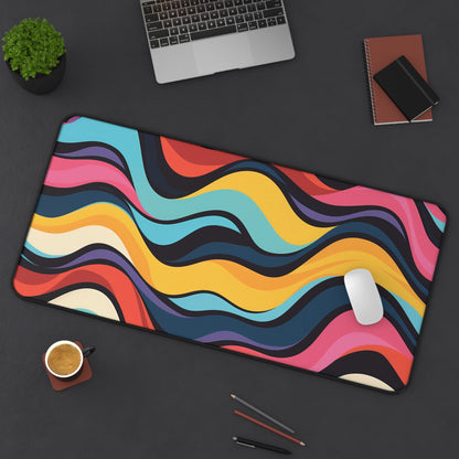 Retro Waves Desk Mat | Desk Mat | Accessories, Back-to-School, Desk, Fall Bestsellers, Home & Living, Mouse pad, Mouse Pads, Mousepad, Seasonal Picks, Stationery, TikTok | Prints with Passion