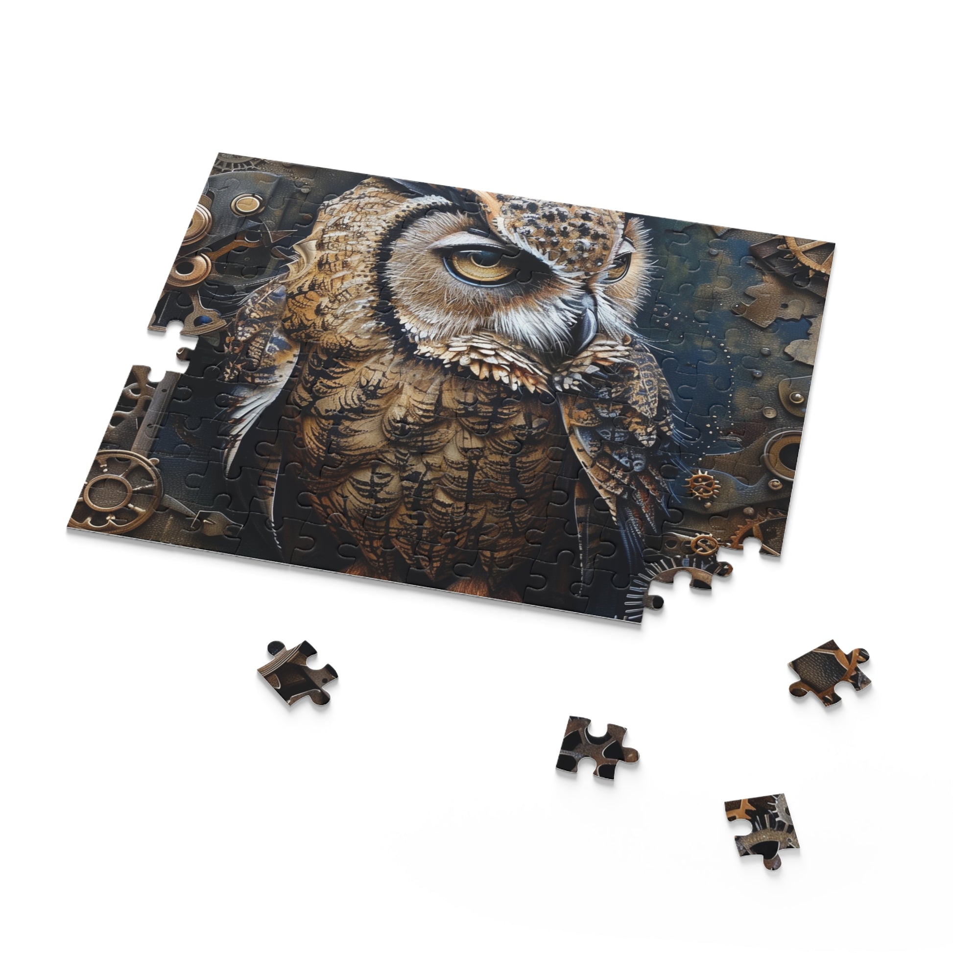 "Steampunk Owl Jigsaw Puzzle - Intricate design for fantasy fans and puzzle enthusiasts"