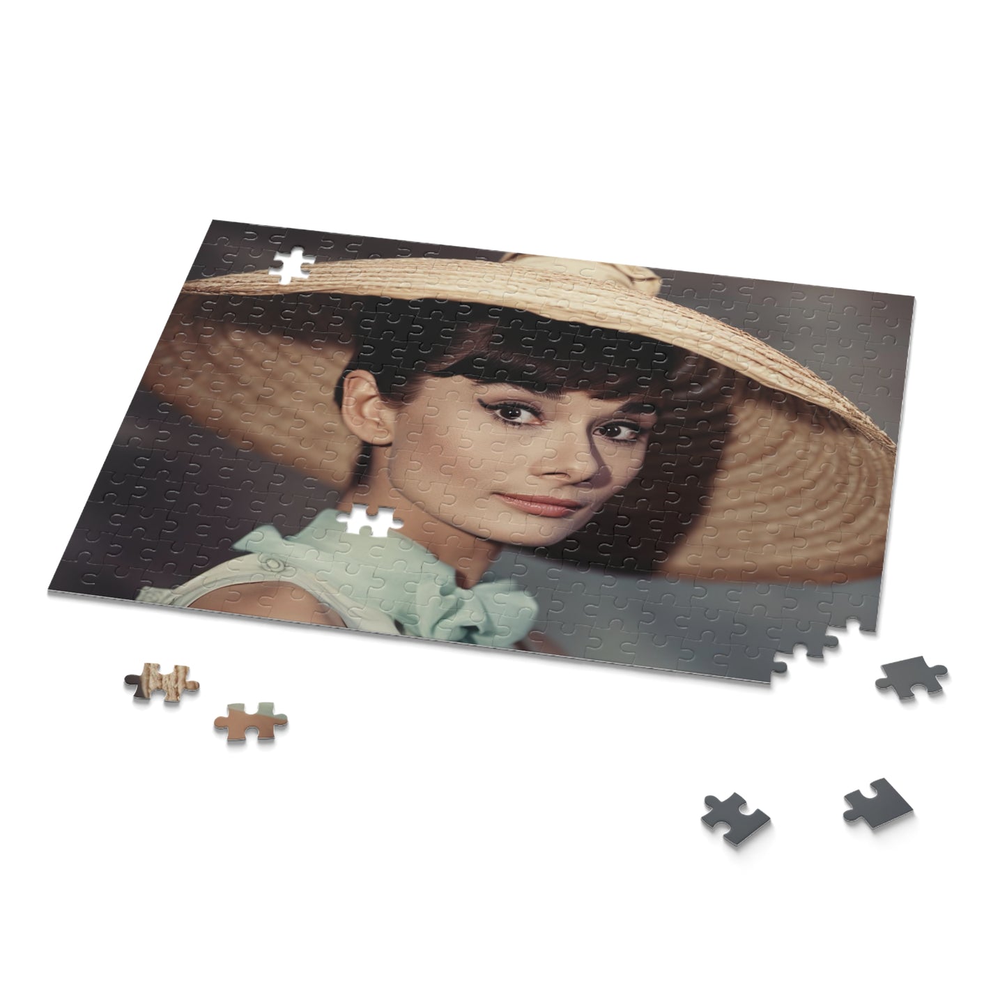 Audrey Hepburn Tribute Jigsaw Puzzle - Elegant and Timeless Hollywood Icon Portrait Puzzle