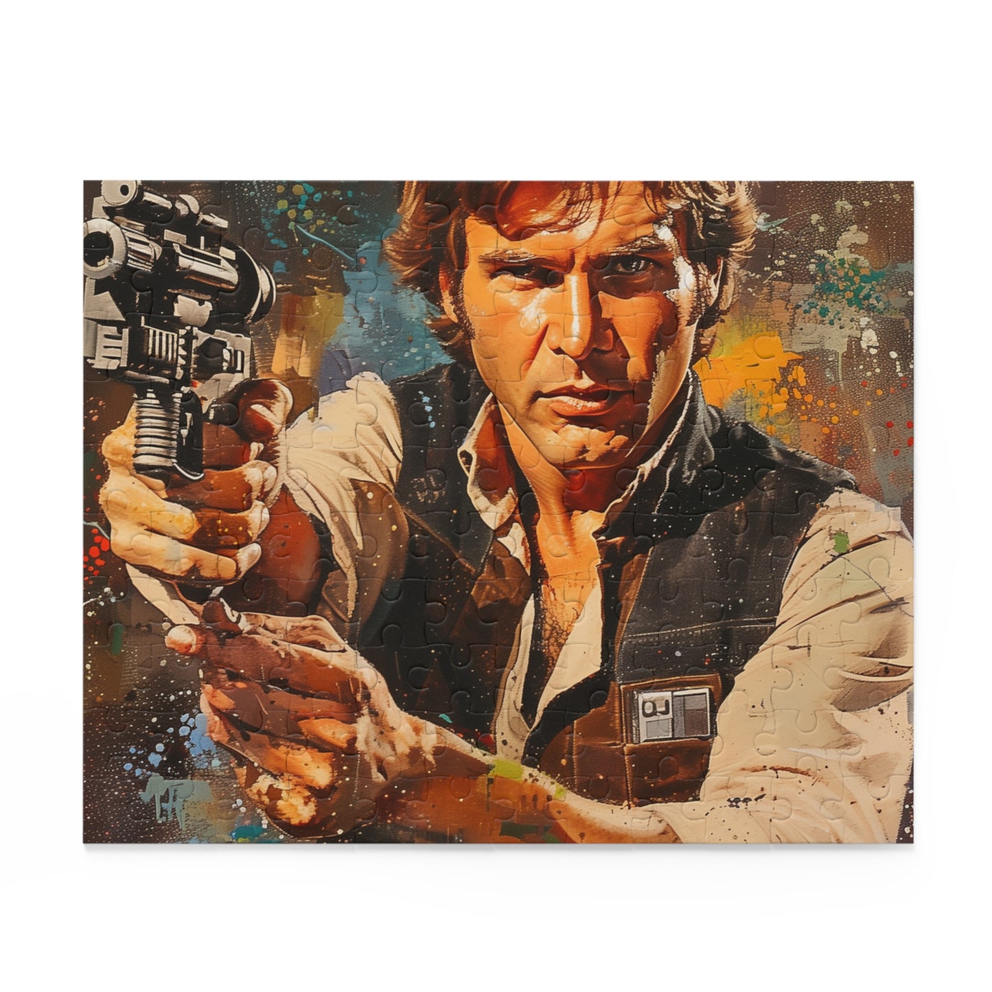 "Challenging Han Solo Star Wars jigsaw puzzle with iconic scenes for fans"