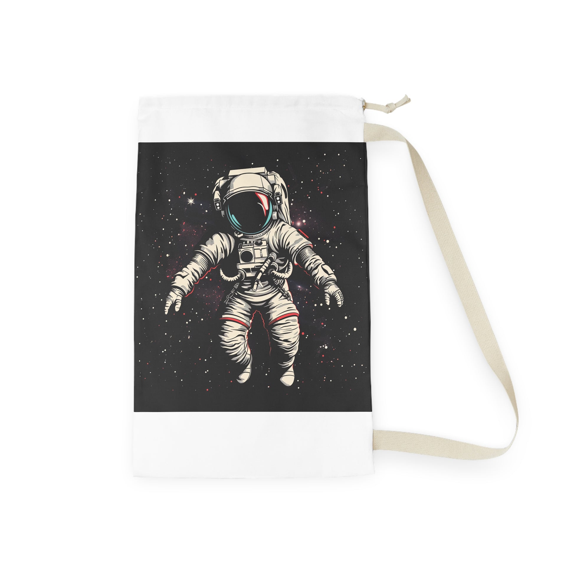 "Decorative Astro Laundry Bag - Space Astronaut design, durable and quirky solution for laundry needs"