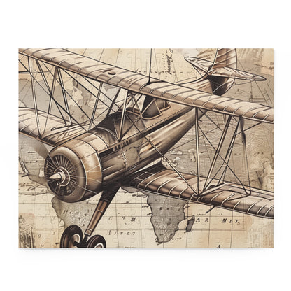 Vintage Airplane Travel Stamp Puzzle - Dive into nostalgia with vibrant travel stamps from around the world. Perfect for aviation enthusiasts and puzzle lovers.