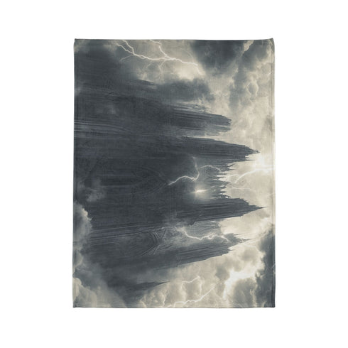 Cloud Cathedral Struck by Lightning — Plush Fleece Throw Blanket — Product Detail View 10