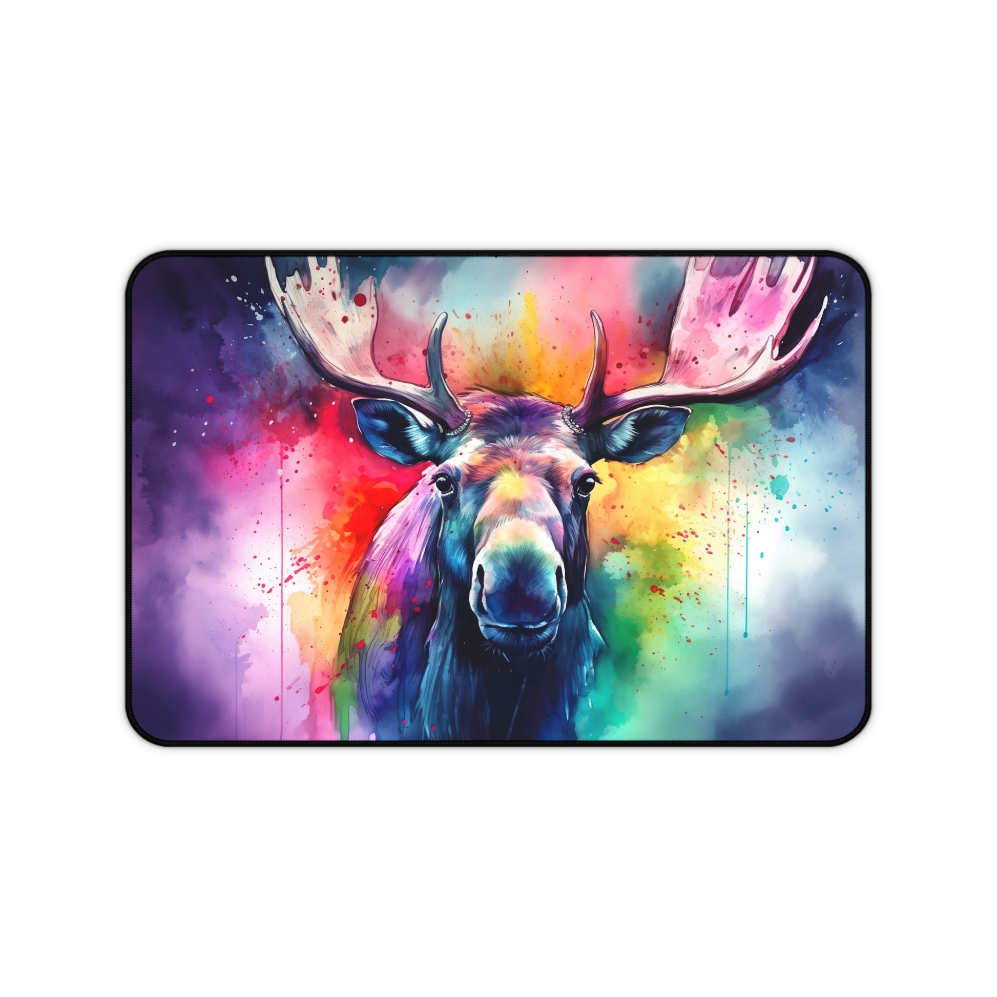 "Whimsical Majestic Moose Desk Mat - Protect your workspace with this nature-inspired design"